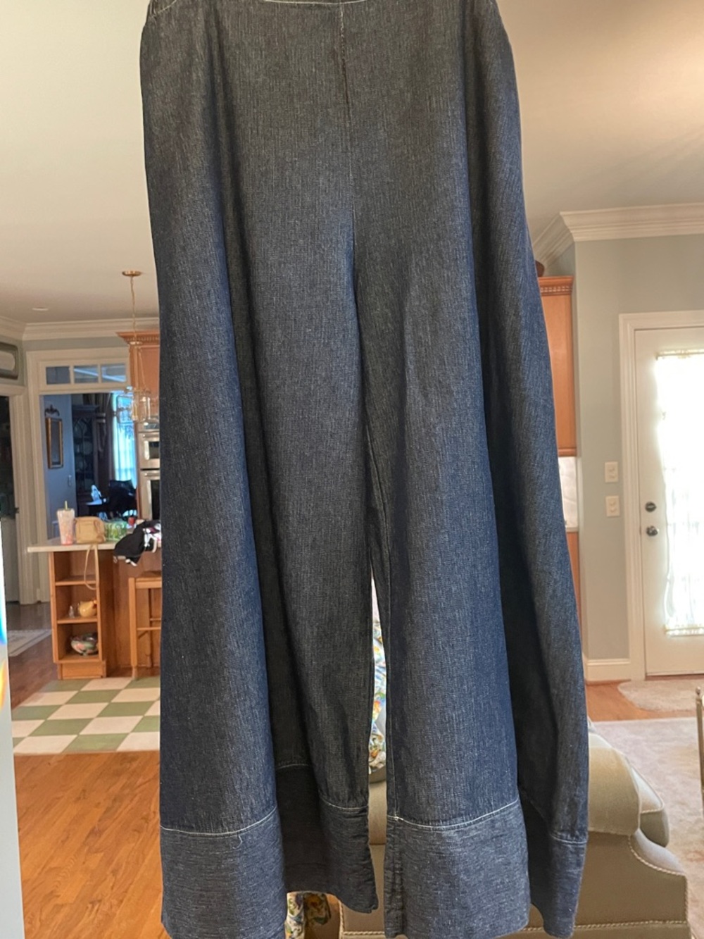 Blue Fish navy blue Denim 100% cotton pants with orange label.  Size 1 (12-16)